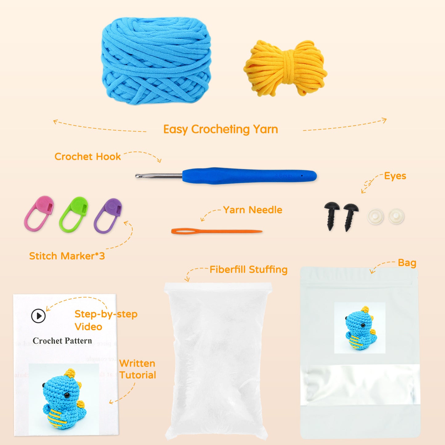 Crochet Kit with Easy Yarn