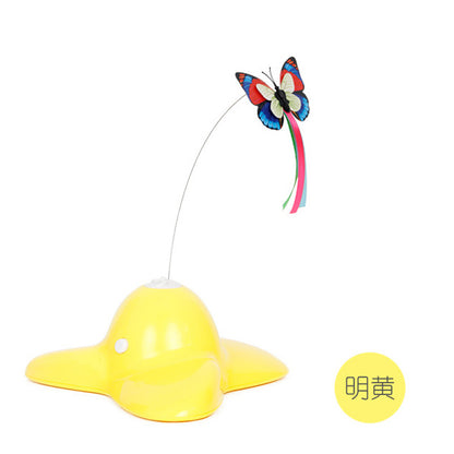 Cat Carousel Amazon Best Selling Electric Cat Toy Automatic Rotating Cat Stick Butterfly Interactive Pet Toy