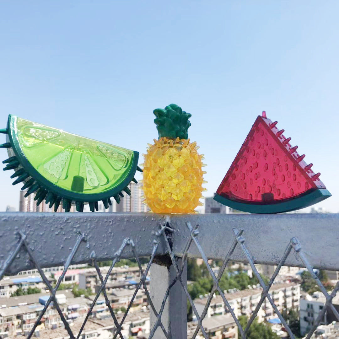 Amazon sound dog toy tpr pet toy rubber chew resistant toy fruit toy frozen factory stock