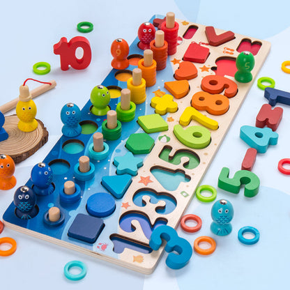 Young children's toys wooden puzzles boys and girls enlightenment benefit early education