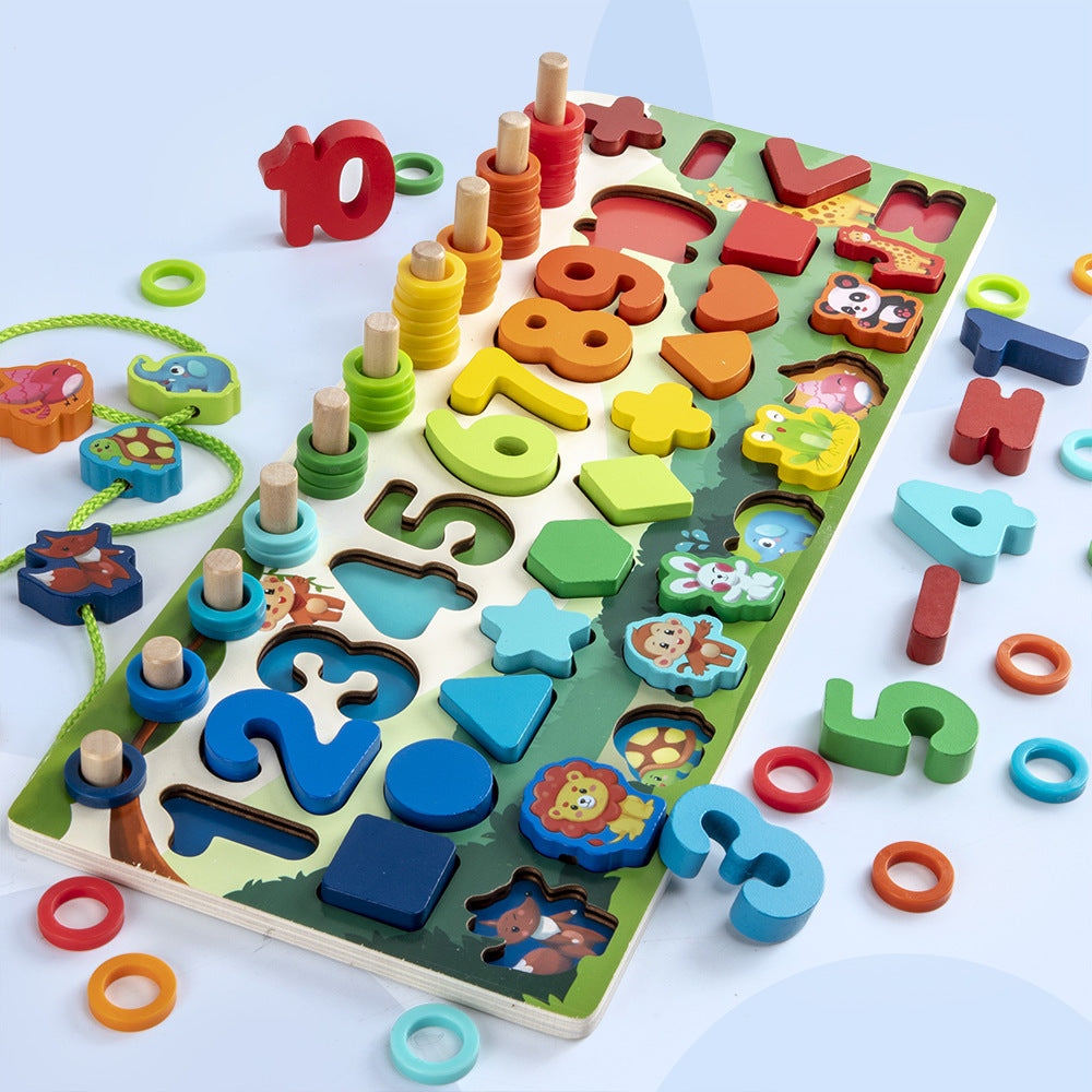 Young children's toys wooden puzzles boys and girls enlightenment benefit early education