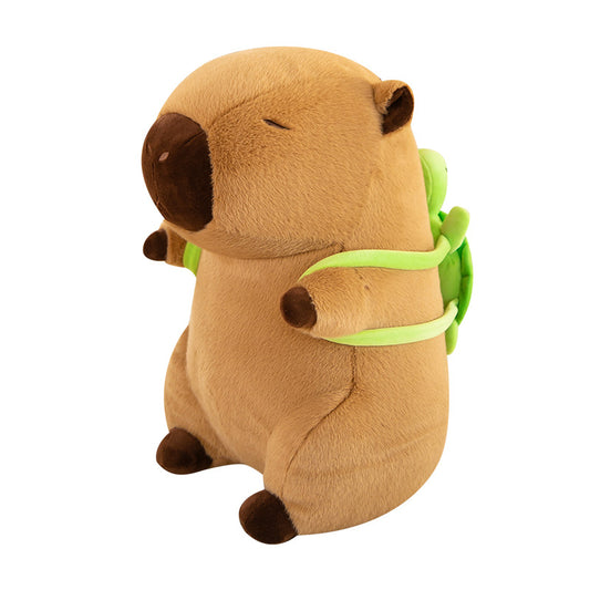 Capybara Plush with Turtle Backpack