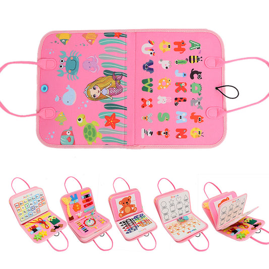 Felt early education board, early education cloth book, dressing learning board, children's toys, kindergarten Montessori education busy board