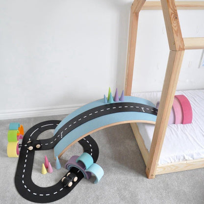 ins children's car road splicing track puzzle toy highway construction PVC soft rubber toy