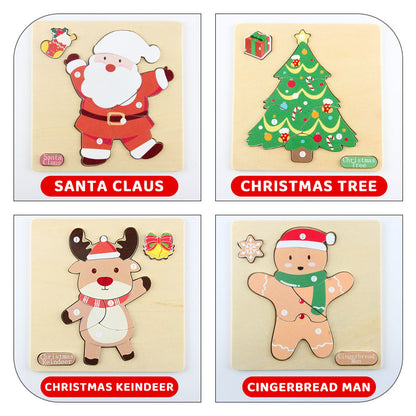 CPC CE cross-border Christmas gift puzzle set children's early education puzzle handmade Christmas toy puzzle