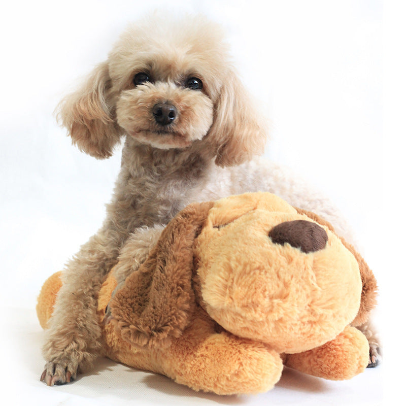 Cross-border pet anxiety accompany sleep toy dog interaction plush heartbeat cat toy pet toy