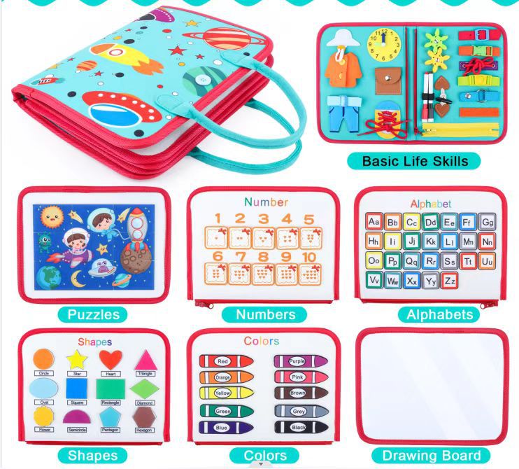 Felt early education board, early education cloth book, dressing learning board, children's toys, kindergarten Montessori education busy board