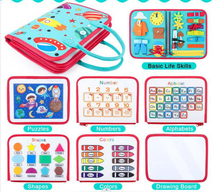 Felt early education board, early education cloth book, dressing learning board, children's toys, kindergarten Montessori education busy board