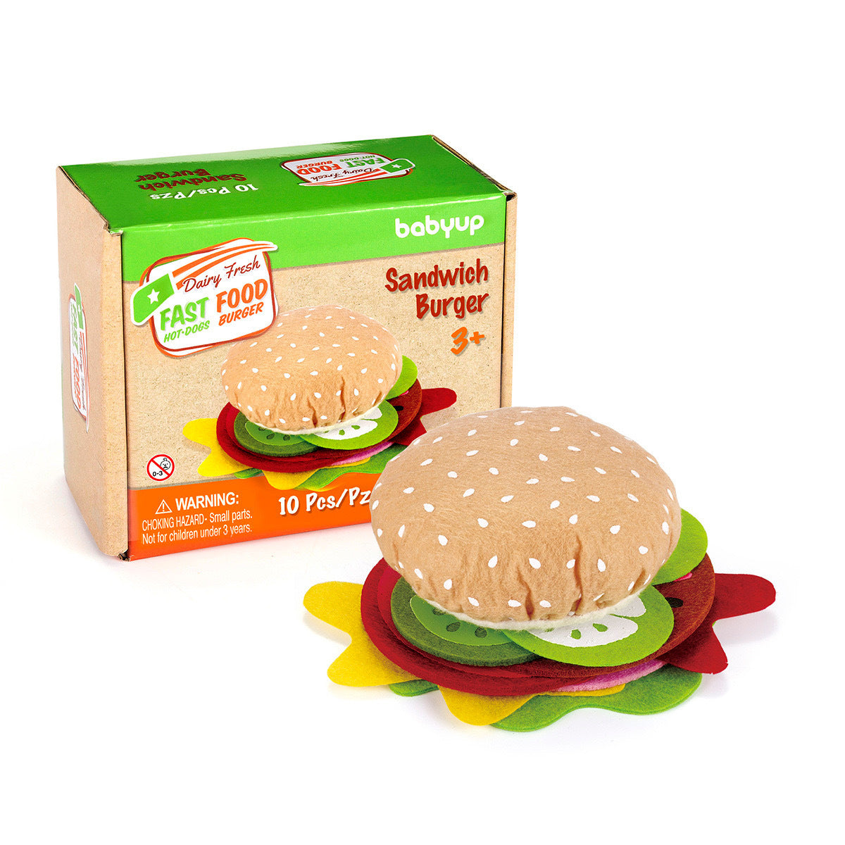 Felt cloth hamburger toy set sandwich hot dog children's kitchen pretend play toy kindergarten felt teaching aids