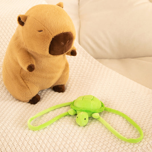 Capybara Plush with Turtle Backpack