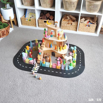 ins children's car road splicing track puzzle toy highway construction PVC soft rubber toy